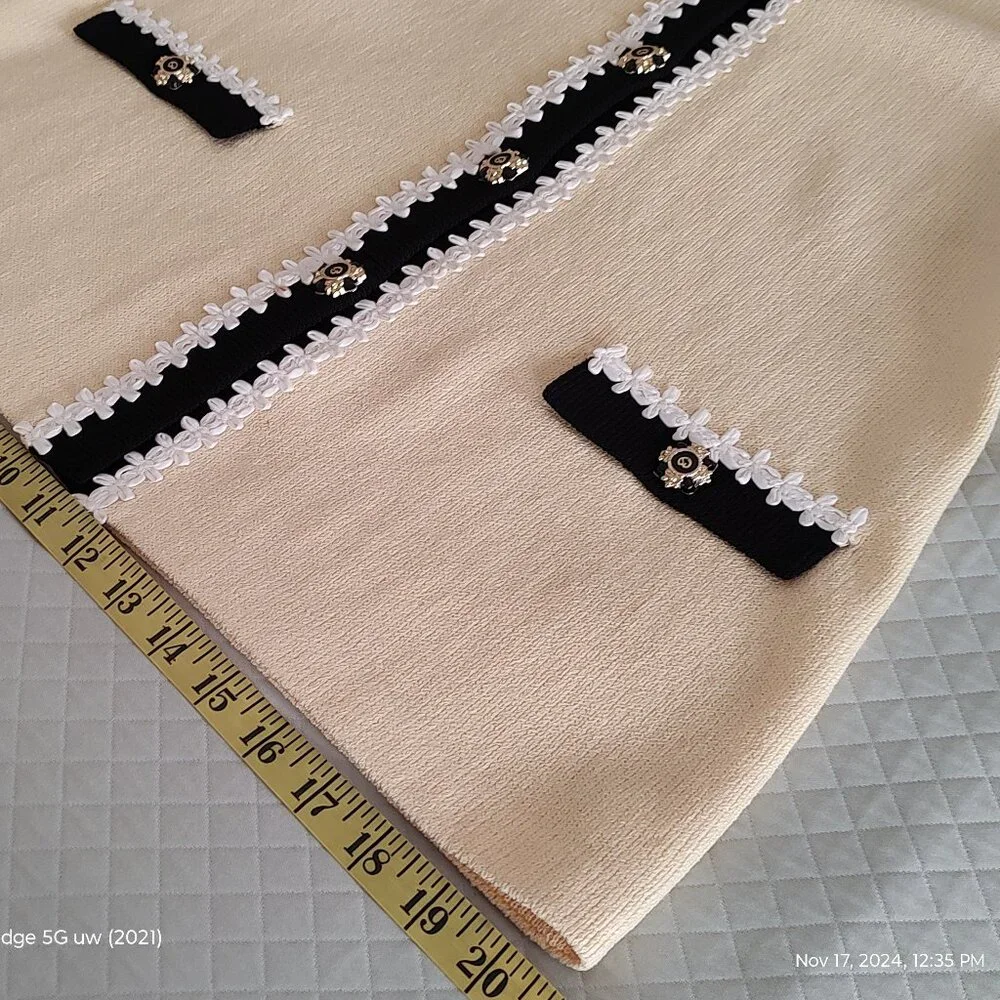 ST. JOHN COLLECTION SANTANA KNIT JACKET BY MARIE GRAY L/S PALE YELLOW SZ 4 - Picture 10 of 13